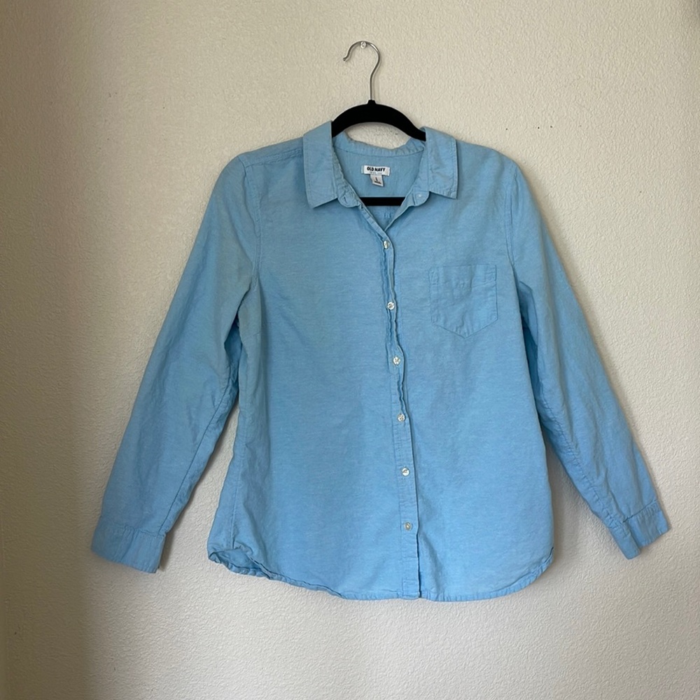 Old Navy Chambray Long Sleeve Button down Shirt L